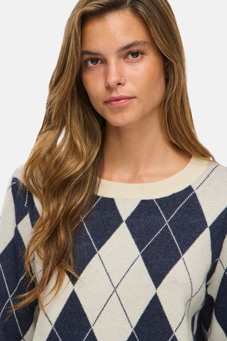 Pull O-hals - beige