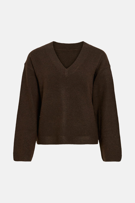 Pull col V - brun