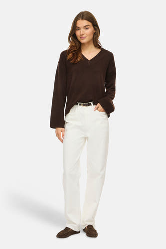 Pull col V - brun