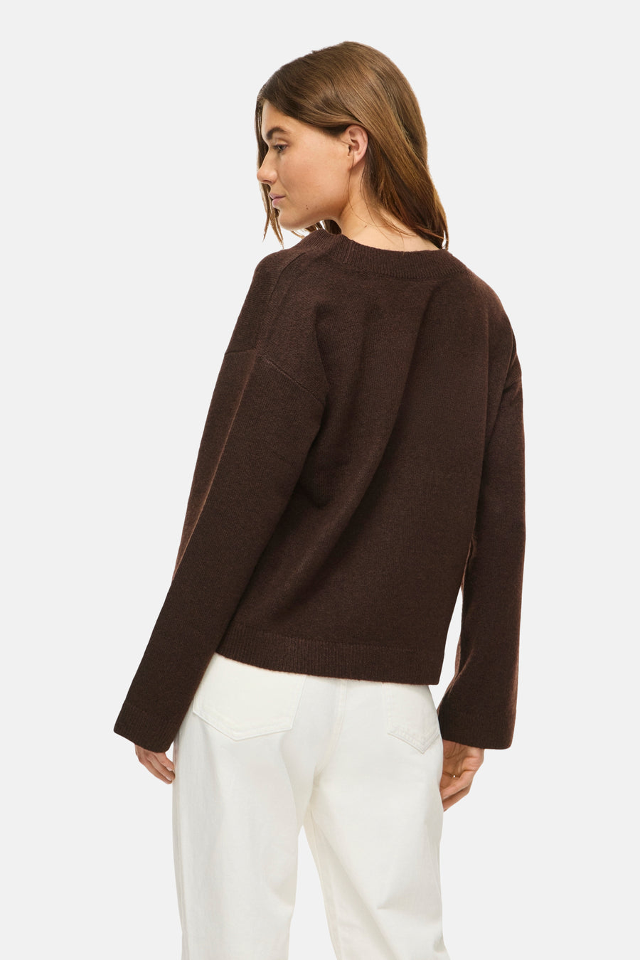 Pull col V - brun