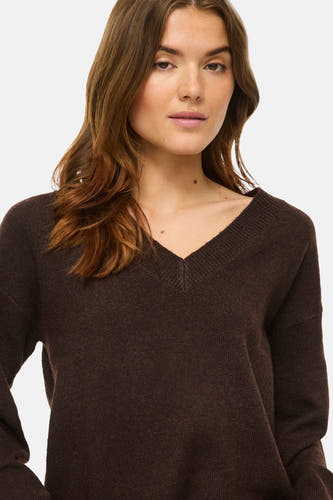 Pull col V - brun