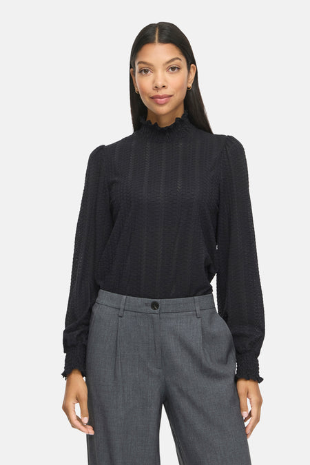 Blouse à manches longues - noir