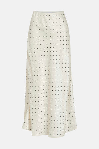 Jupe longue écru de VILA® avec un motif à pois et une tombée élégante et fluide.
