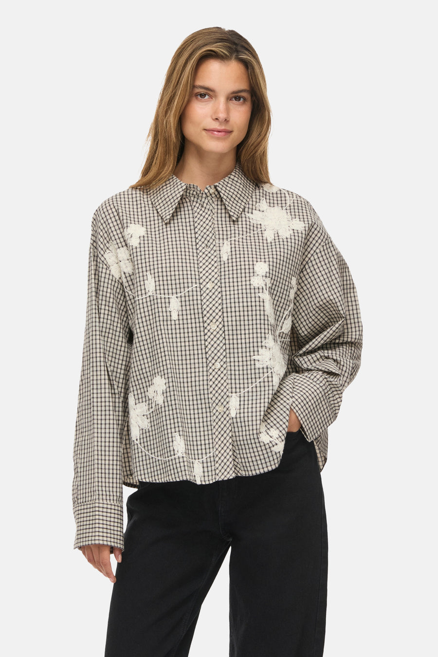 Hemd met lange mouwen - beige