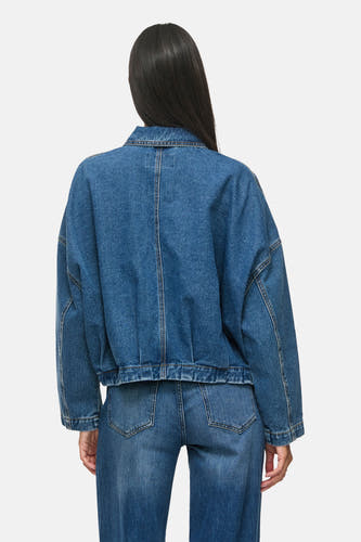 Bomberjassen mid blue denim - VILA®