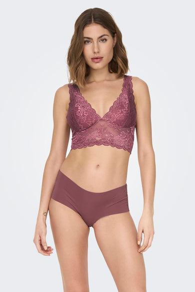 Roze beha van ONLY, met een bloemmotief en kanten details.