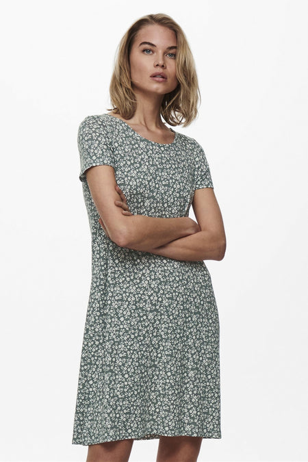Kleedje met korte mouwen - groen
