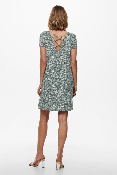 ONLBERA BACK LACE UP S/S DRESS JRS NOOS