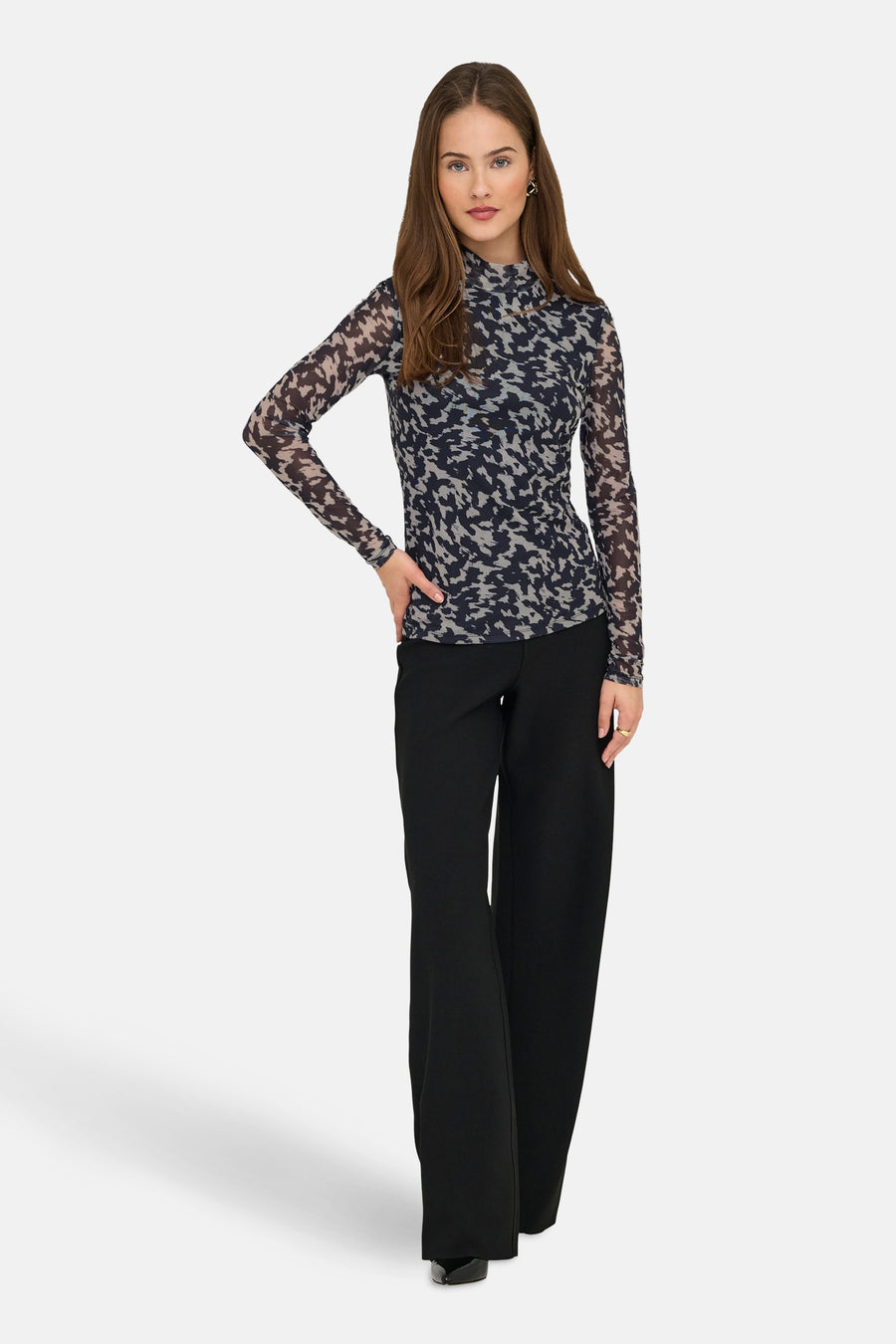 Pull met rolkraag - multicolor