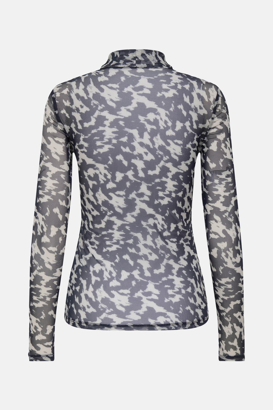 Multikleurige pull met rolkraag van ONLY®, met een abstract zwart-wit patroon en lange mouwen.
