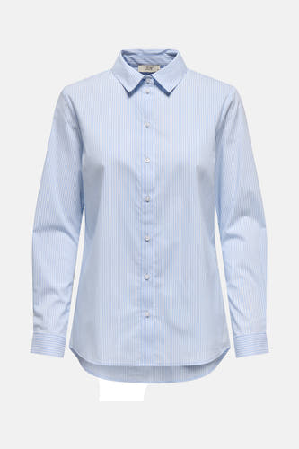 Chemise bleue rayée à manches longues de JDY, avec fermeture à boutons devant et col classique.