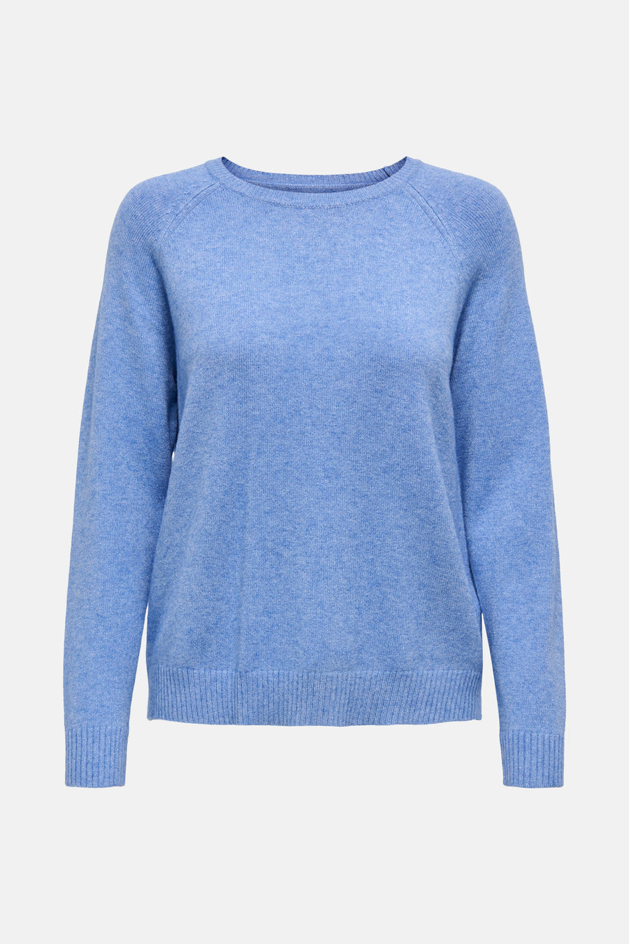Pull bleu à col rond de ONLY, avec une texture en maille fine et des manches longues.