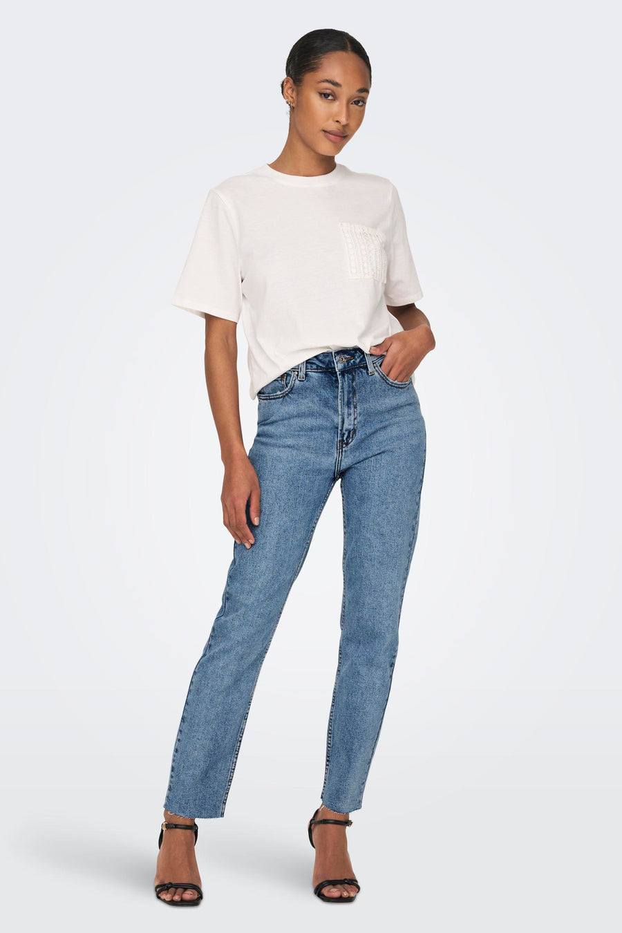 Straight jeans - mid blue denim