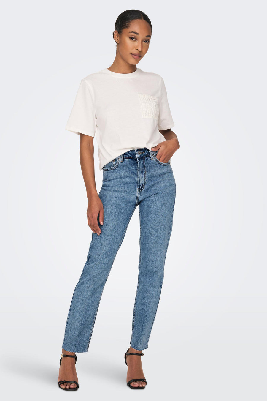 Straight jeans - mid blue denim