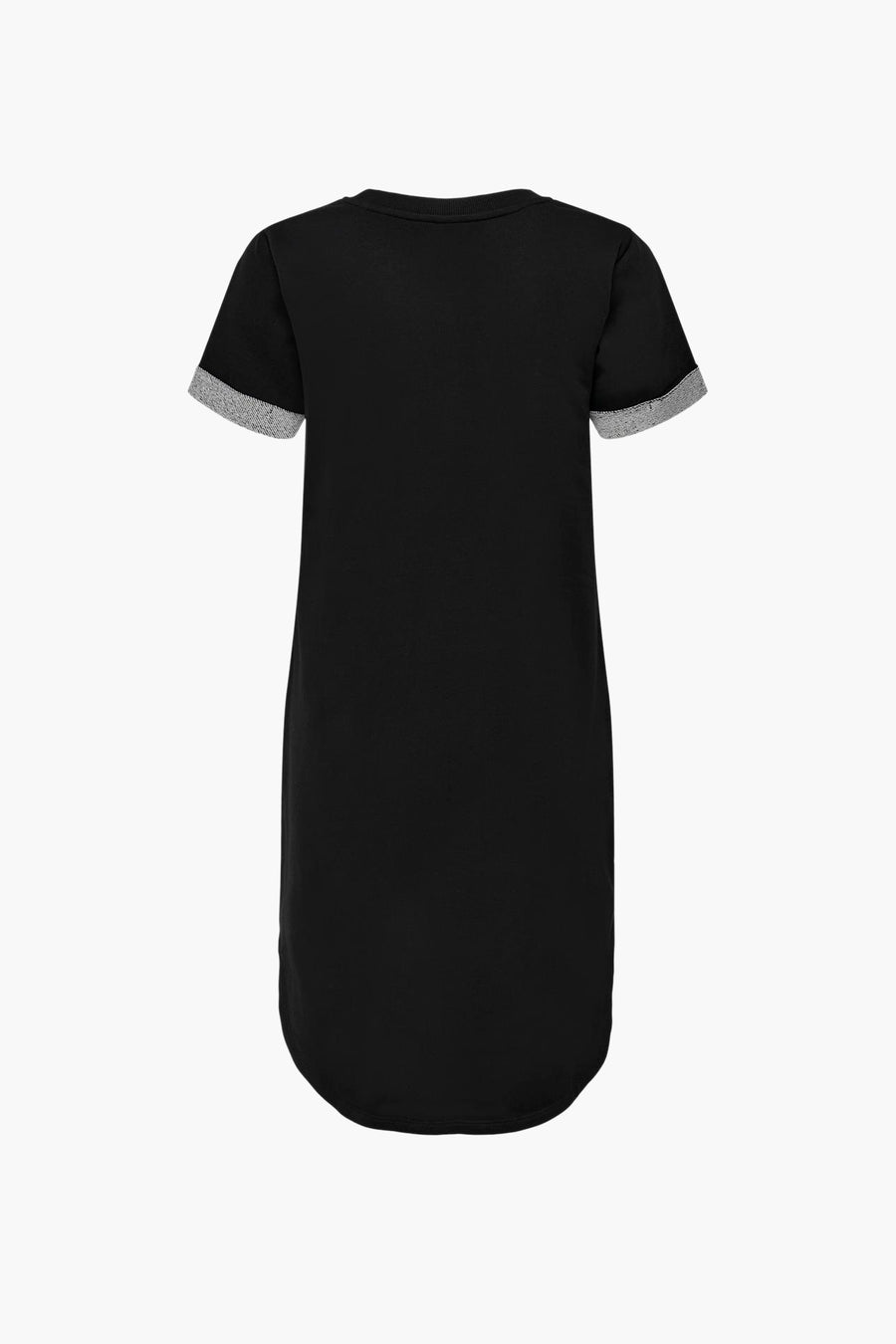 Robe noire à manches courtes de JDY, bordée de bords argentés sur les manches.