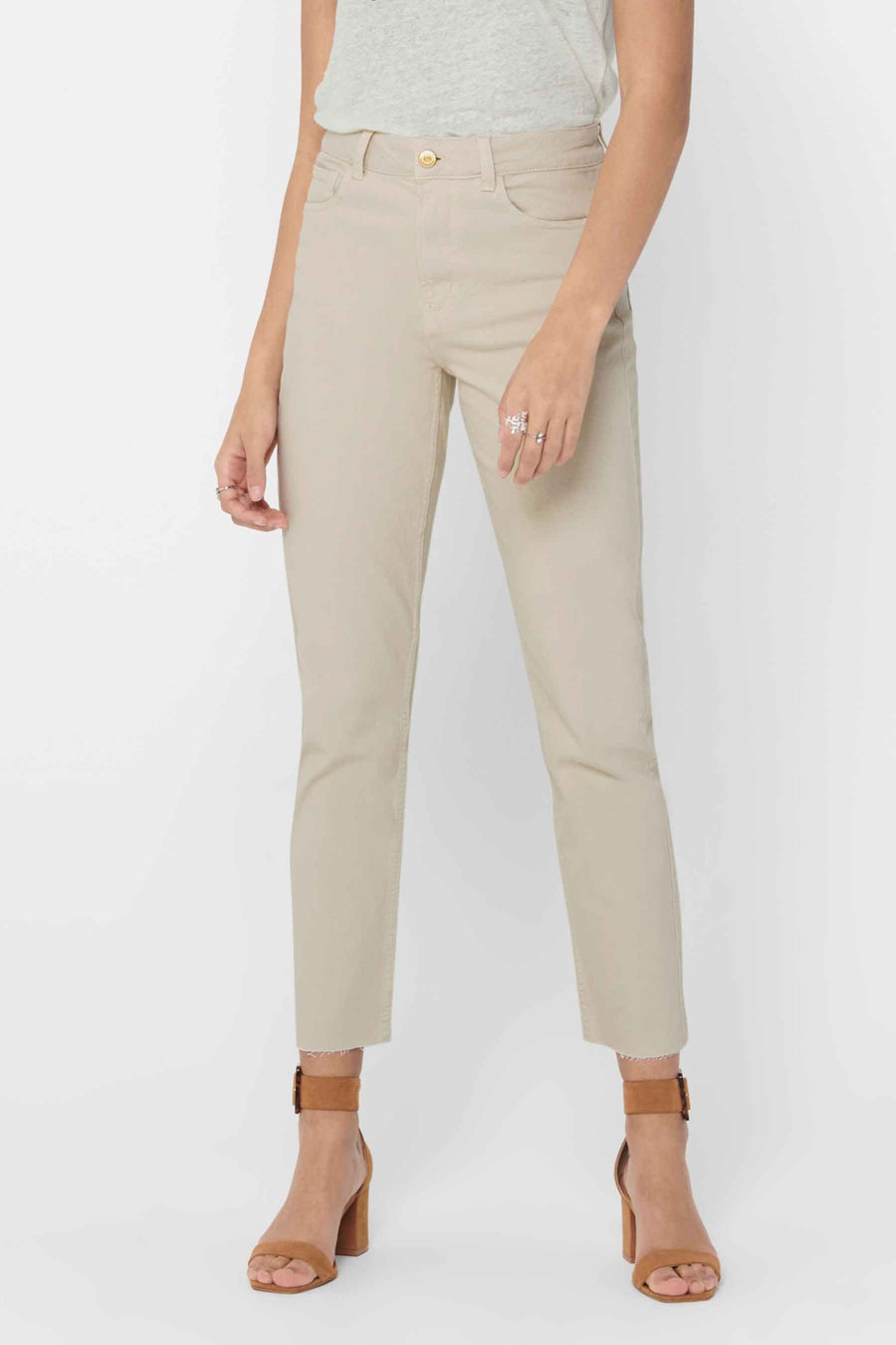 Pantalon color&eacute; - beige - ONLY®