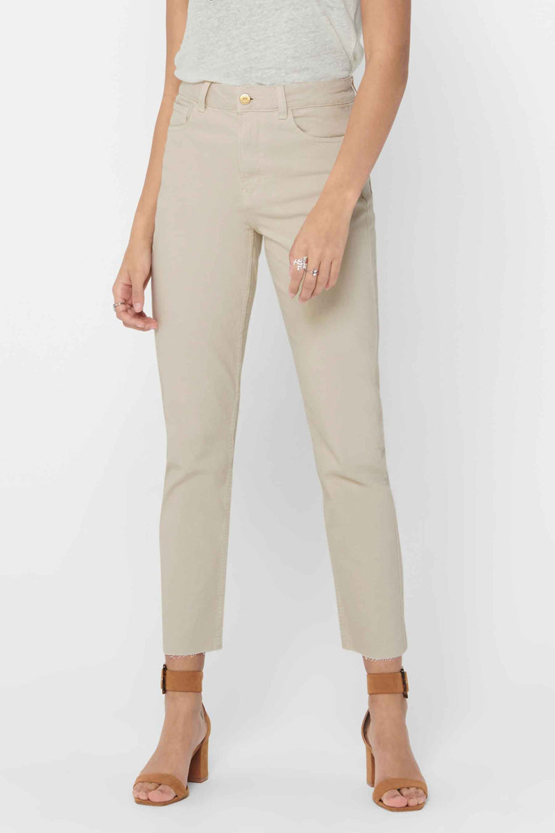 Pantalon color&eacute; - beige