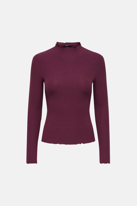 Pull O-hals - Bordeaux