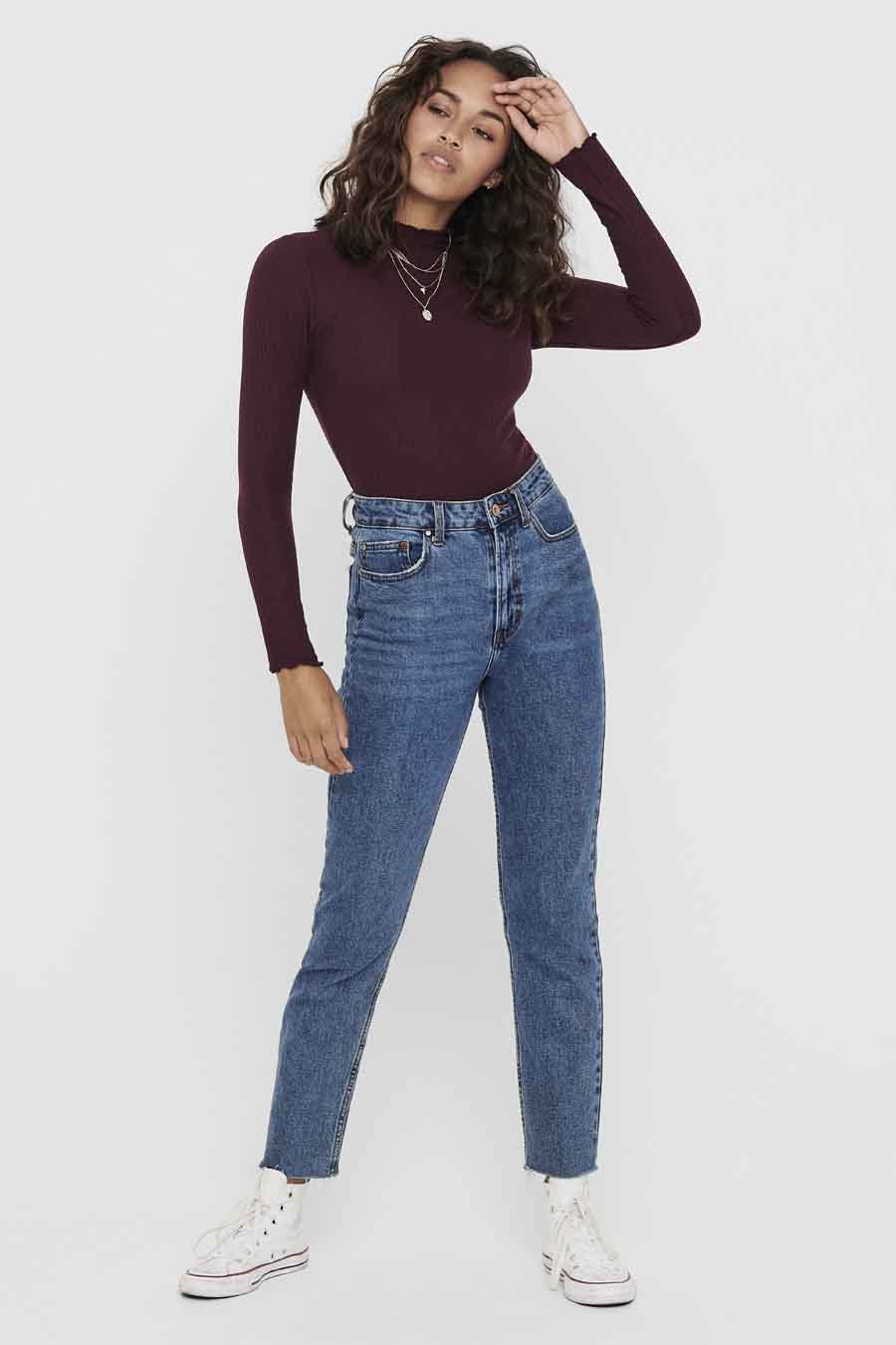 Pull met ronde hals - Bordeaux - ONLY®