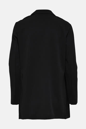 Zwarte blazer van JDY, getailleerd model met lange mouwen, gezien van achteren op een lichte achtergrond.

