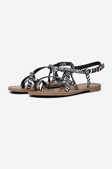 Des sandales blanches ONLY avec des lacets à imprimé zèbre et une cheville ajustable.