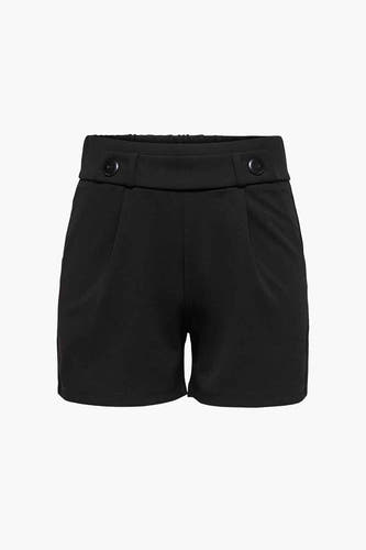 Short noir de JDY, avec des boutons décoratifs et des plis sur l'avant.