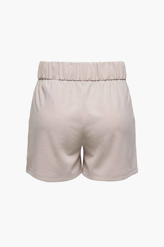 Grijze short van JDY, met een elastische tailleband, gezien van achteren.
