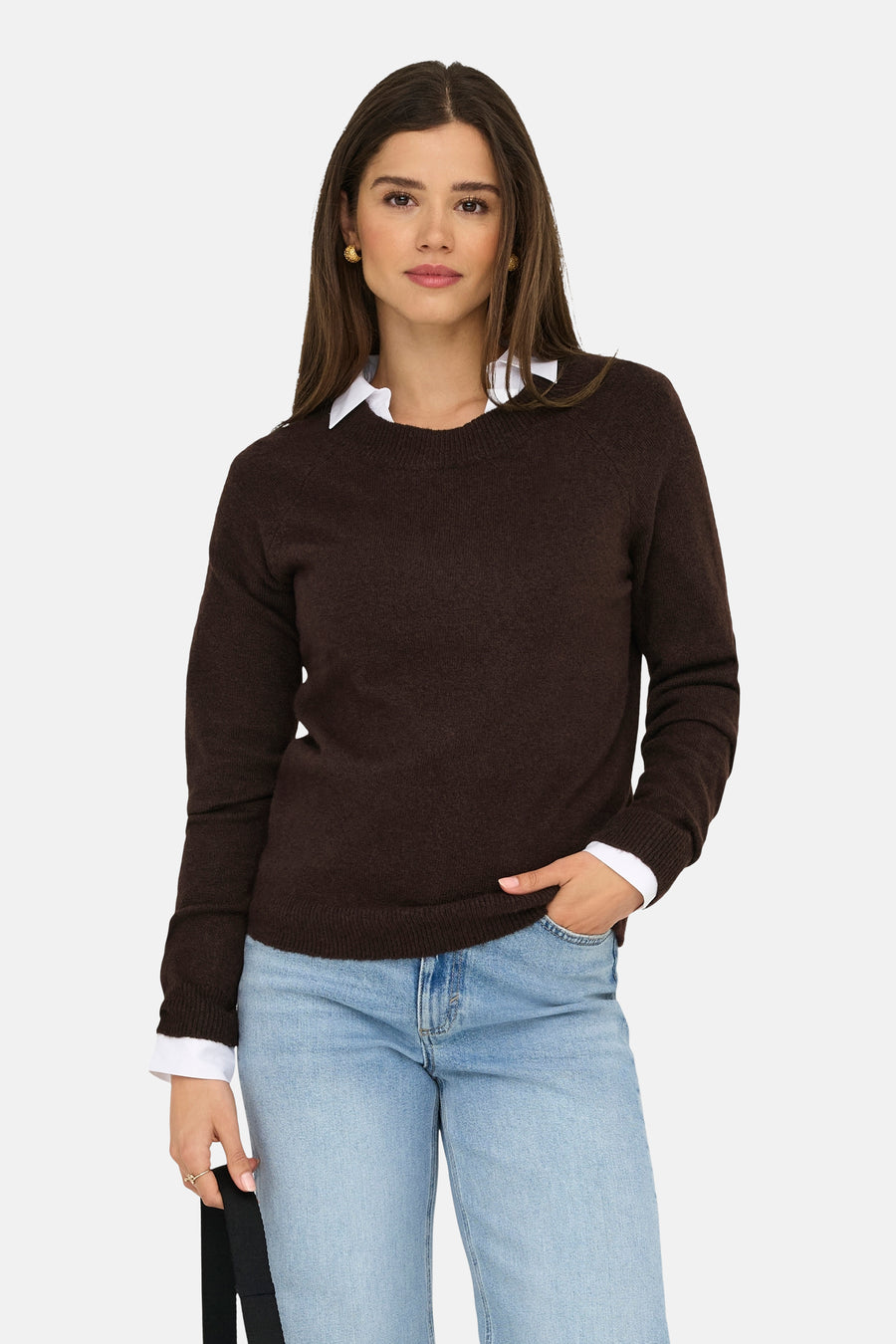 Trui met ronde hals bruin - ONLY®