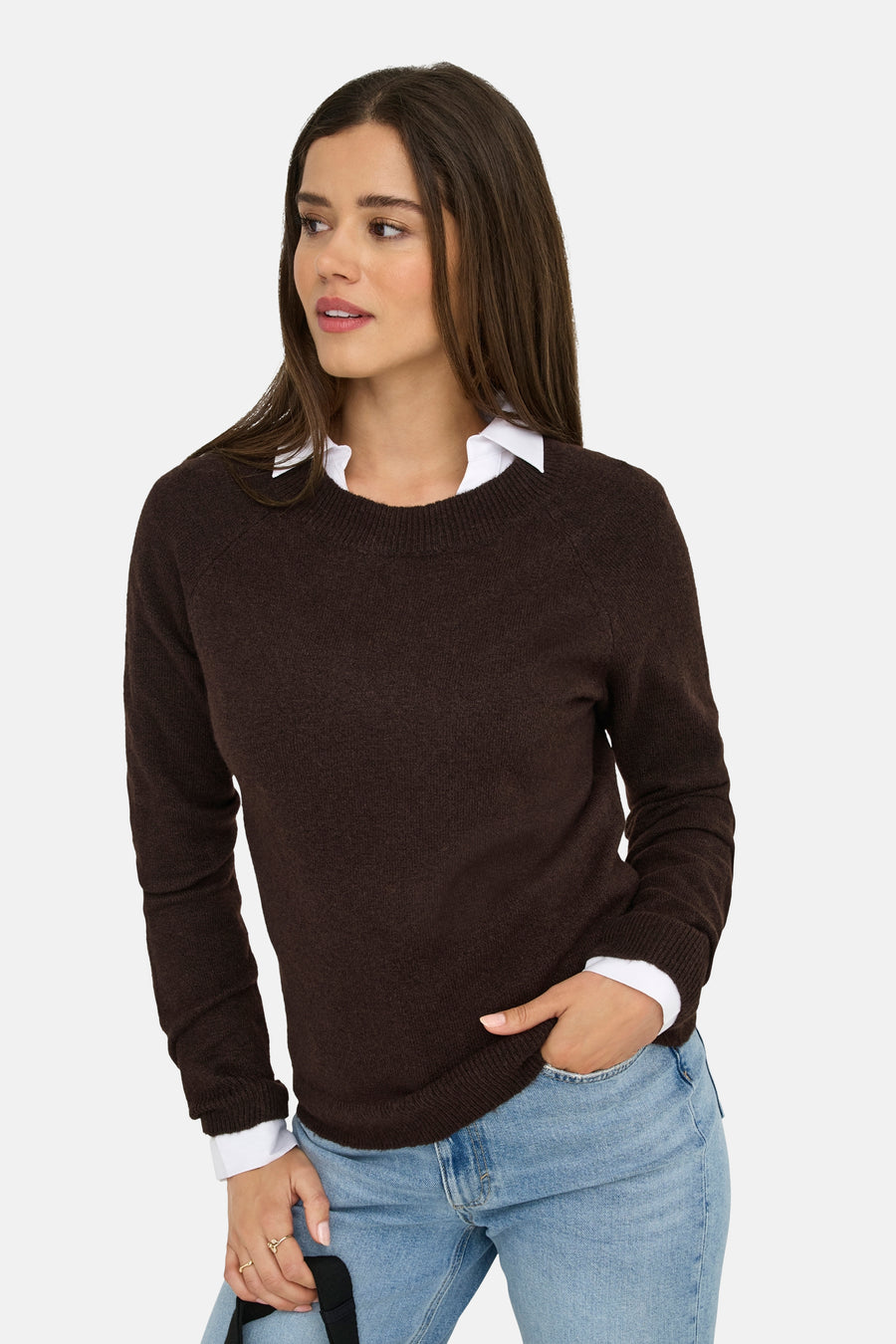 Trui met ronde hals bruin - ONLY®