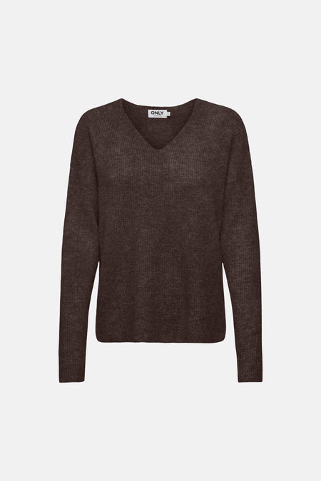 Pull V-hals - Coffee Bean
