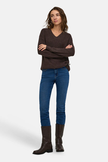 Pull V-hals - Coffee Bean