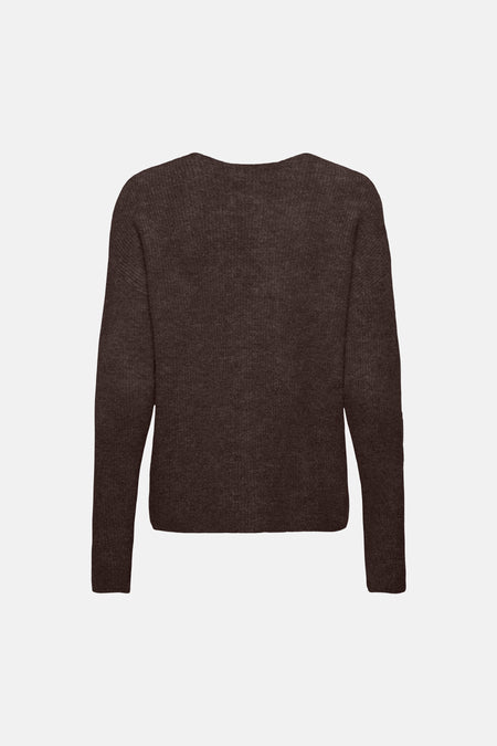 Pull V-hals - Coffee Bean