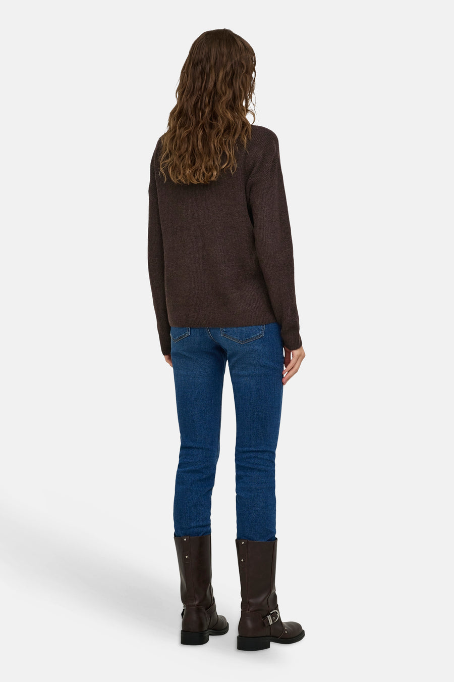Pull V-hals - Coffee Bean