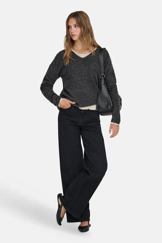 Pull à col en V - gris
