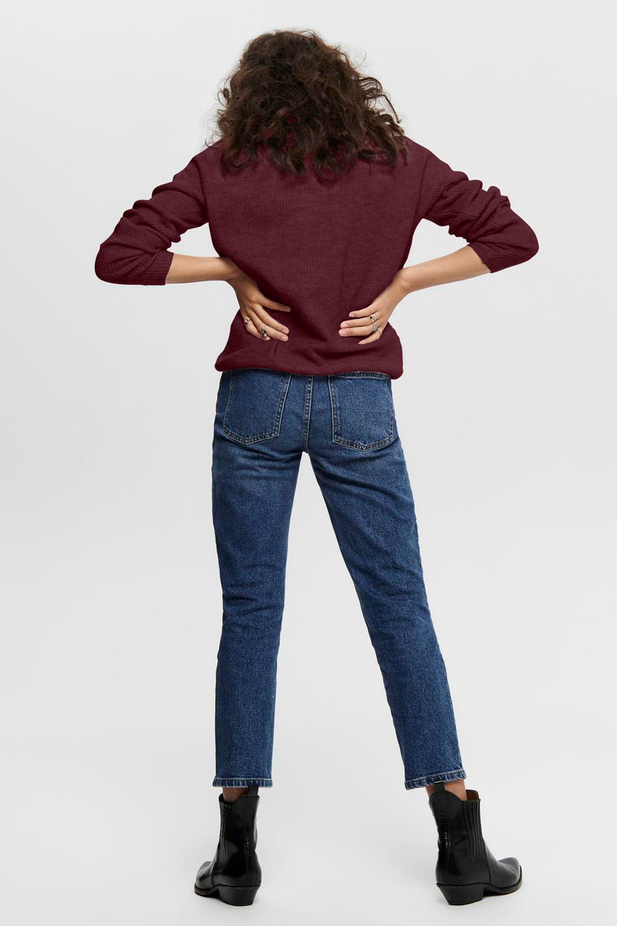 Pull met V-hals - Bordeaux - ONLY®