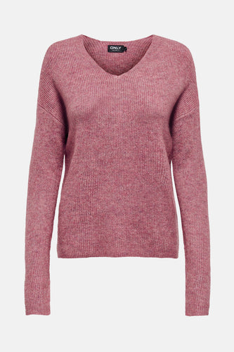 Pull met V-hals - roze - ONLY®