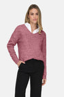 Pull met V-hals - roze