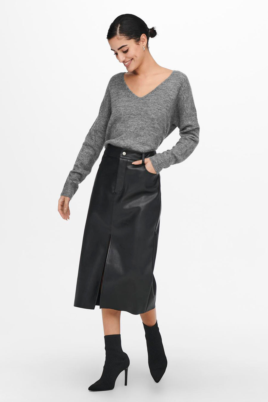 Pull à col rond - gris - JDY