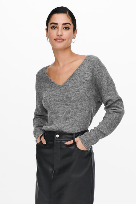 Pull à col rond - gris