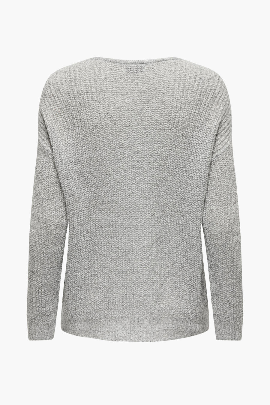 Witte trui van JDY met lange mouwen en een gebreide textuur, gezien vanaf de achterkant.

