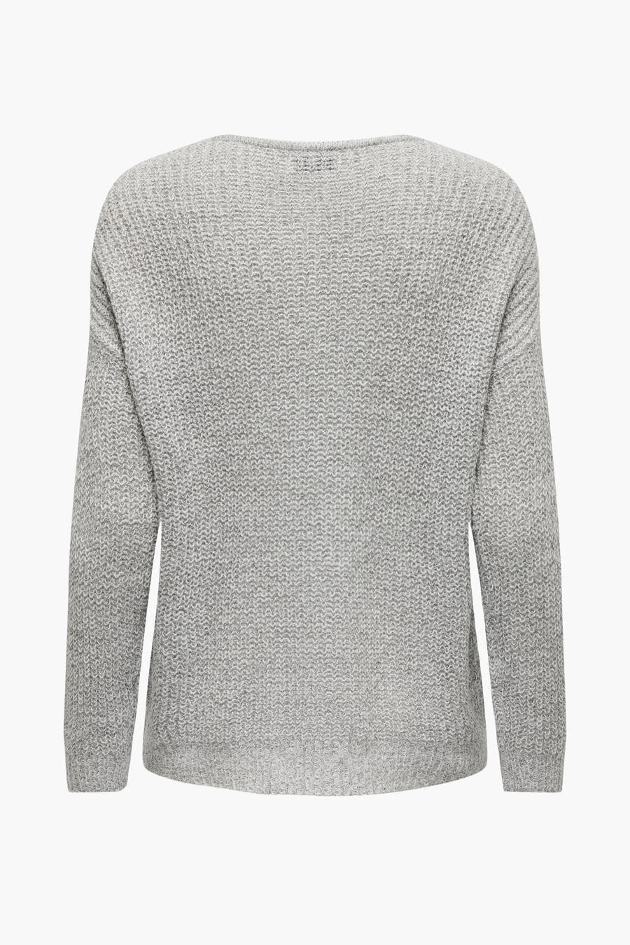 Witte trui van JDY met lange mouwen en een fijngebreide textuur, gezien van achteren.
