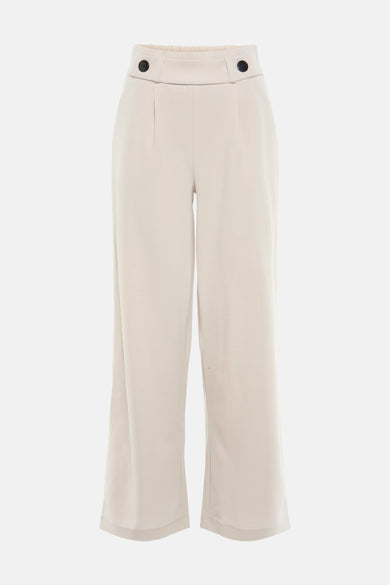 Pantalon de costume gris clair de JDY avec taille haute et boutons noirs, vue de face