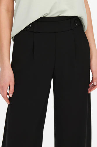 Pantalon de costume noir JDY, avec une ceinture haute dotée de boutons et de larges jambes.