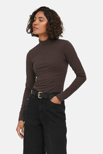 Top uni manche longue brun - JDY