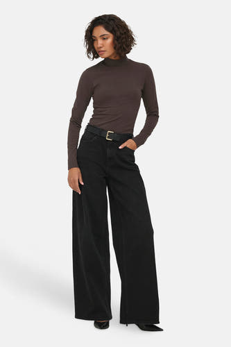 Top uni manche longue brun - JDY