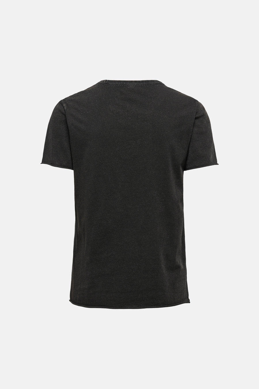 T-shirt gris à manches courtes de ONLY, avec un effet délavé vintage et un col rond.