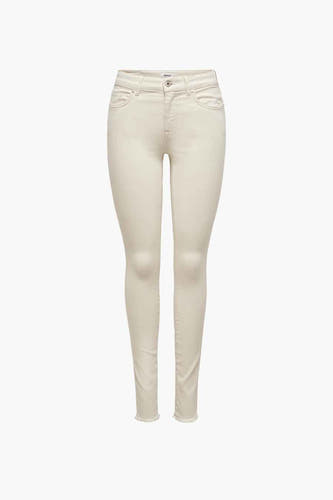 Jean skinny beige ONLY, avec une couleur unie et un bord côtelé.