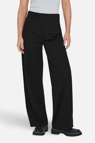 Pantalon de costume noir de JDY, avec jambes larges et ceinture élastique.
