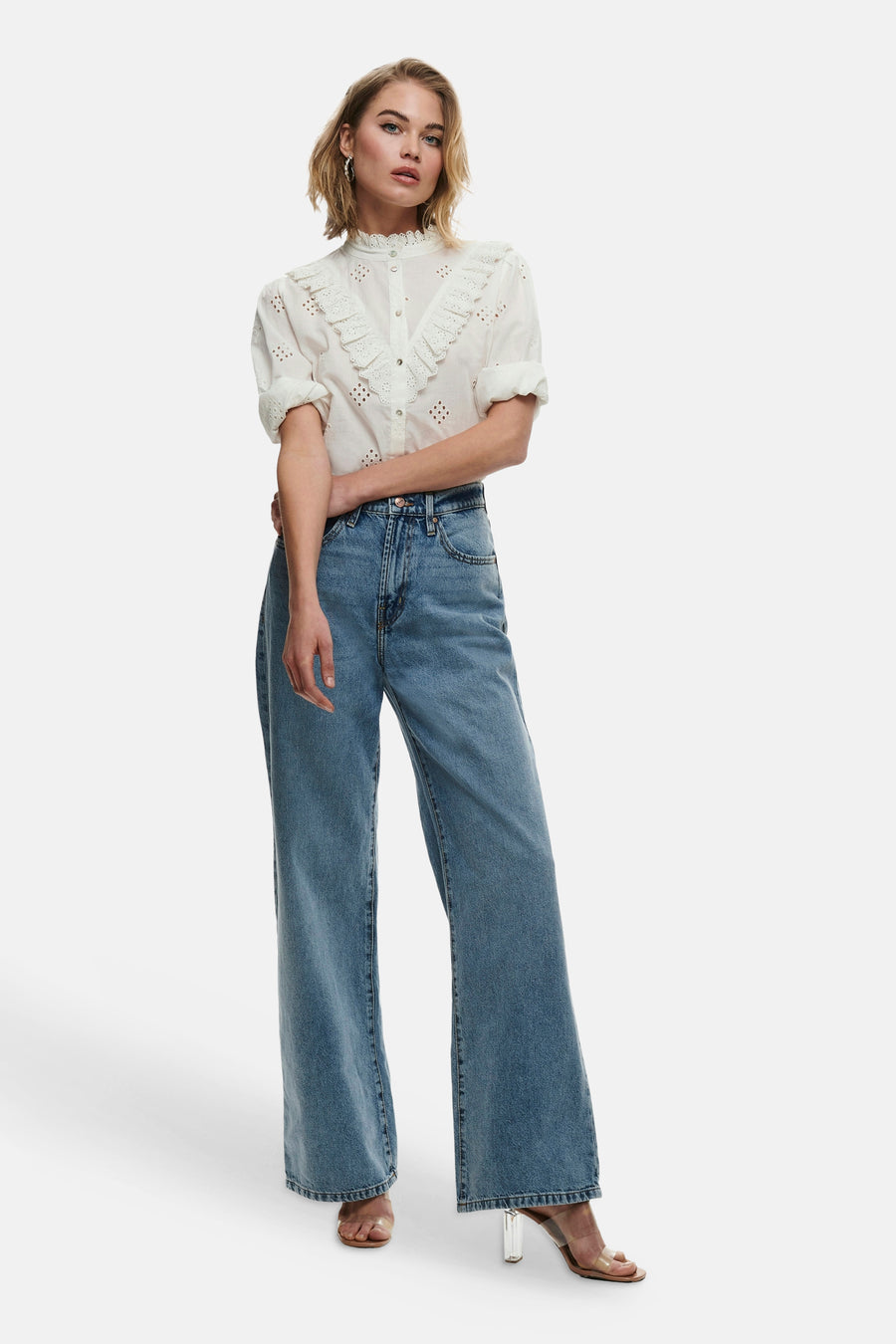 Wide jeans - light blue denim
