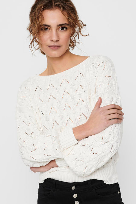 Trui met ronde hals Ecru - ONLY®